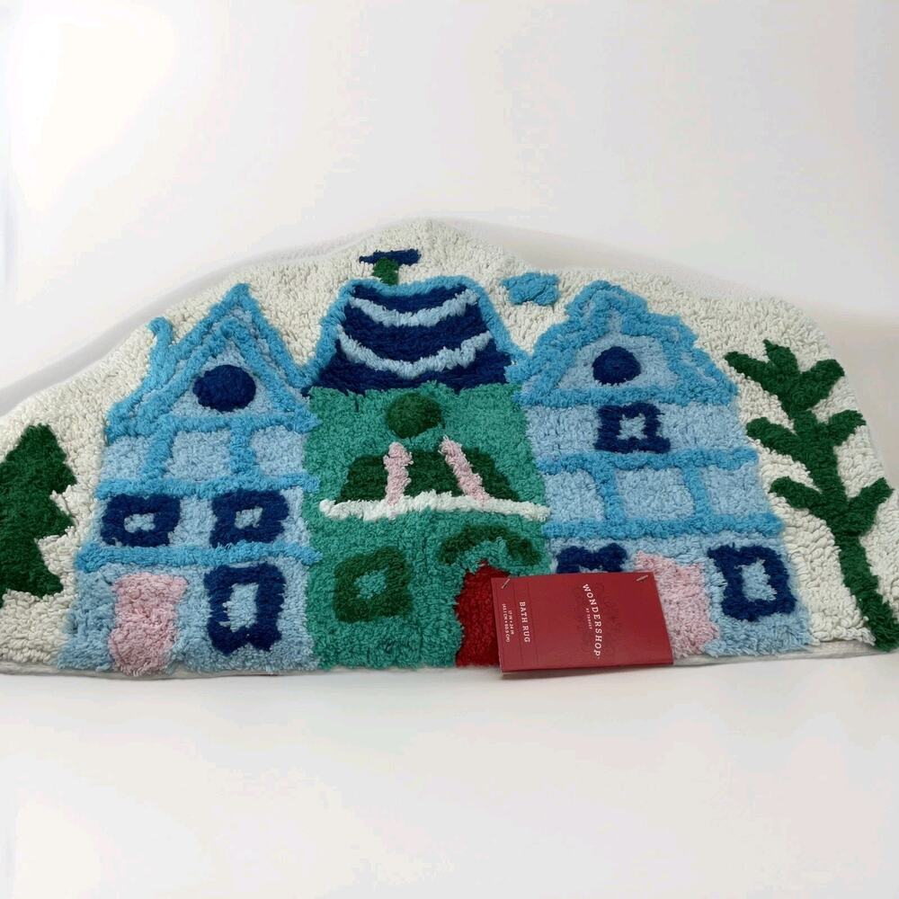 New Wondershop Bath Rug ❄️ 17"x24" Christmas Winter Village Scene ❄️